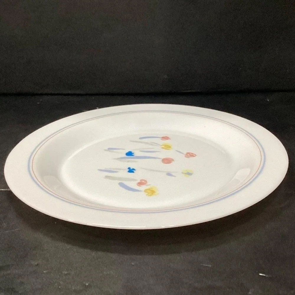 Arcopal France Pastoral Dinner Plate, Vintage Floral Dinnerware, White Tableware